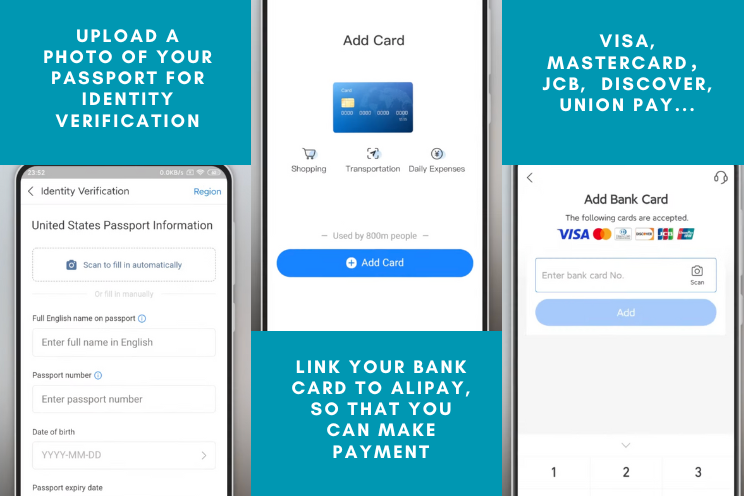 Link international bank card to Alipay
