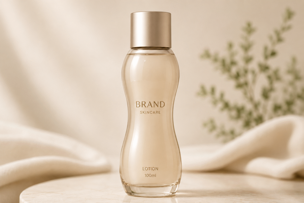 AI-generated concept for a custom skincare bottle