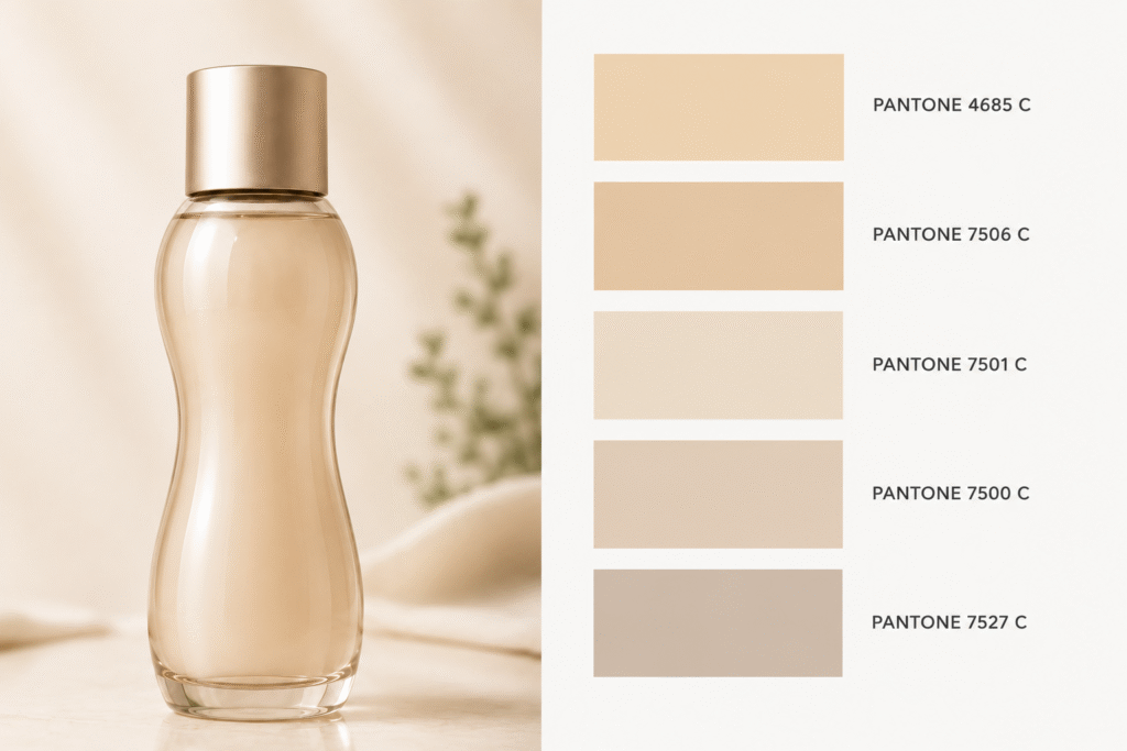 Pantone color options for custom cosmetic bottle development